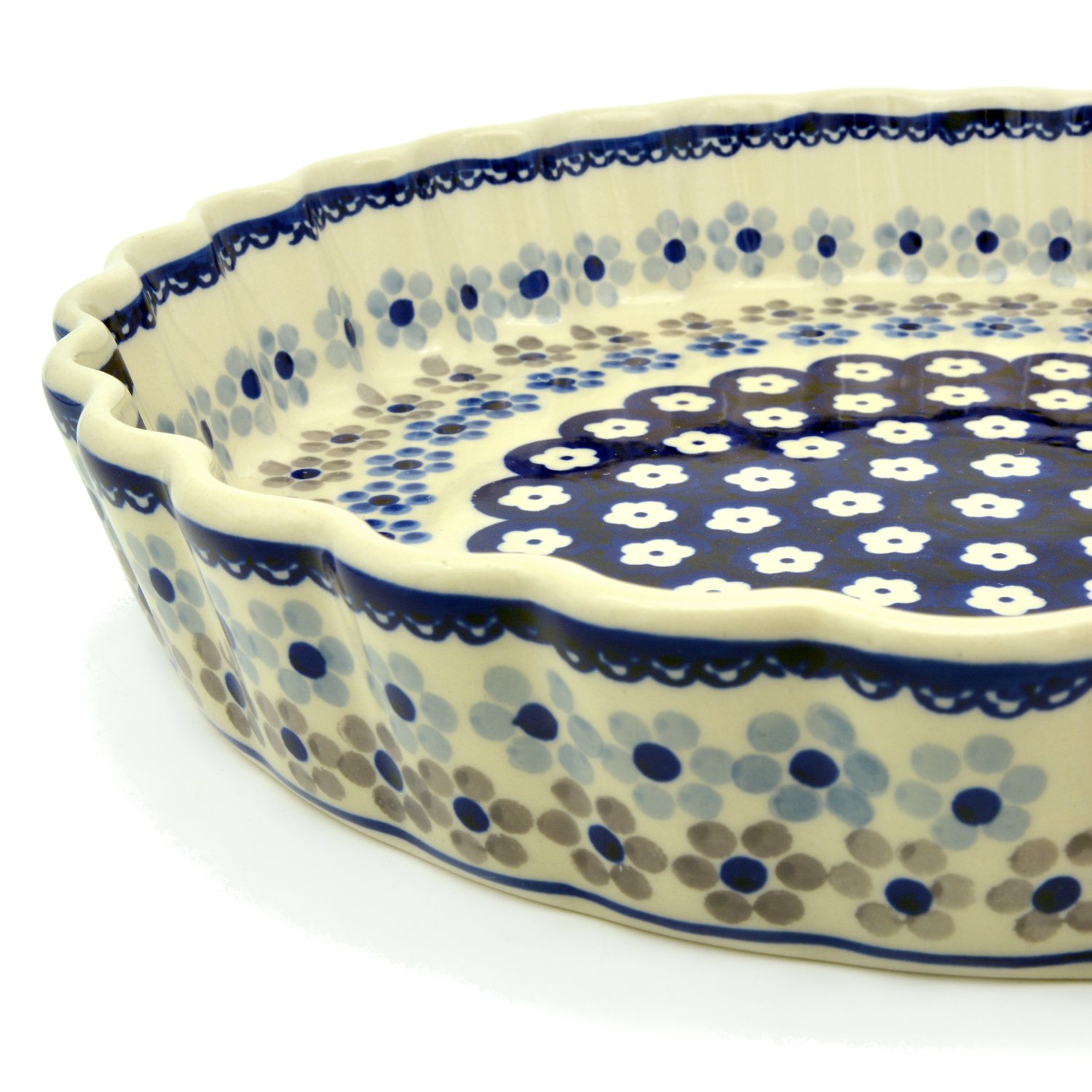Bunzlauer keramik Tarte- oder Quicheform 26,5 cm (Dekor Leonie)