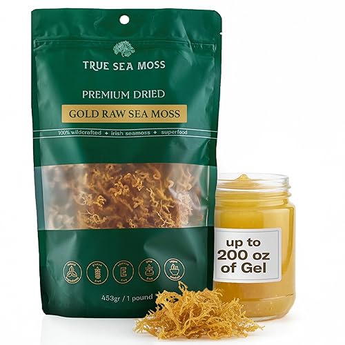 Sea Moss Raw Gold Premium Secado por TrueSeaMoss - Musgo marino orgánico silvestre crudo - Musgo marino irlandés 100% orgánico - Bebida avanzada de Sea Moss Raw Gold Premium Secado por TrueSeaMoss - Musgo marino orgánico silvestre crudo - Musgo marino irlandés 100% orgánico - Bebida avanzada de