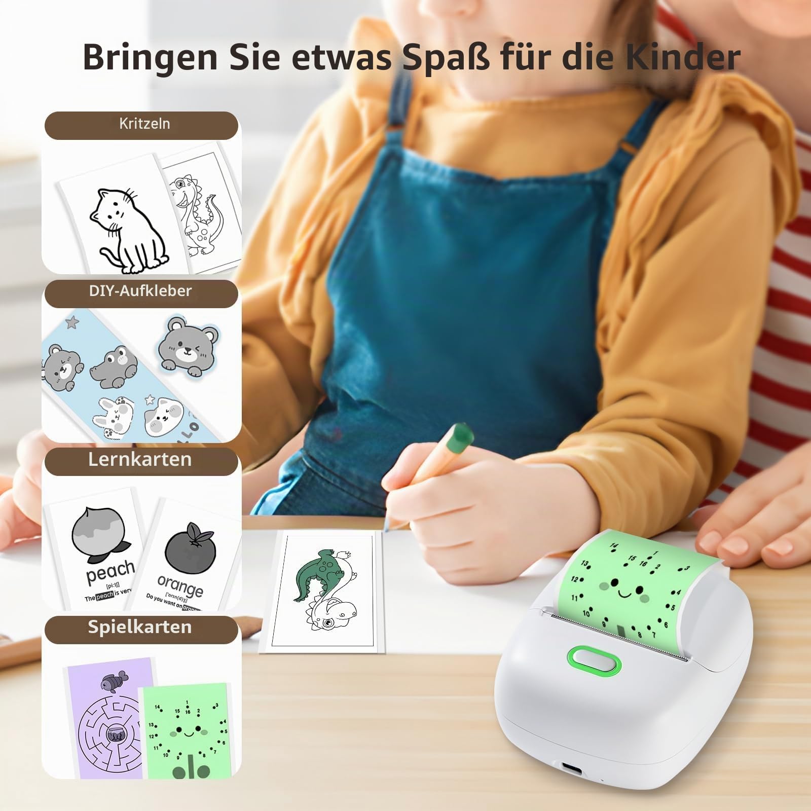 ORGSTA S002 etikettendrucker selbstklebend etikettiergerät Bluetooth 300 DPI etikettiermaschinen beschriftungsgerät ettikettiergeraet Label Printer Sticker Maker Weihnachten