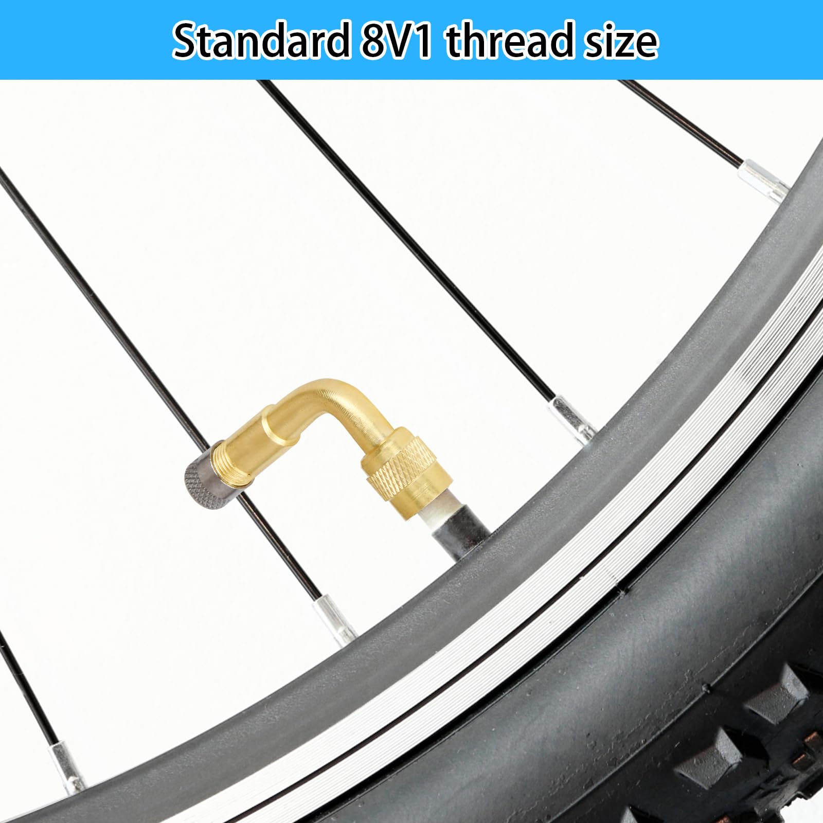 Estensori Per Valvole Pneumatici - 2 Pezzi, 90 Gradi, In Ottone, Per Auto, Moto E Bici - Foto 13