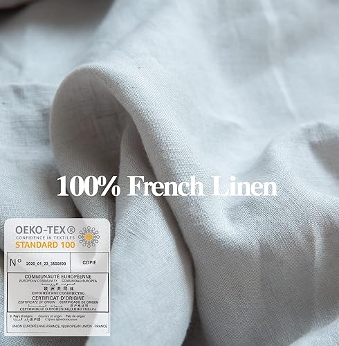 Miniatura 2 de Simple&Opulence Fundas de almohada de lino 100 % lavado, estilo básico (26 x 26 pulgadas), paquete de 2 fundas de almohada de color liso, fundas de