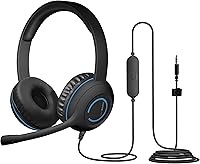 Cyber Acoustics AC-5002 Durable 3.5mm Stereo Headset for K-12 Classrooms – TuffCord, Adjustable Fit, Easy-Clean