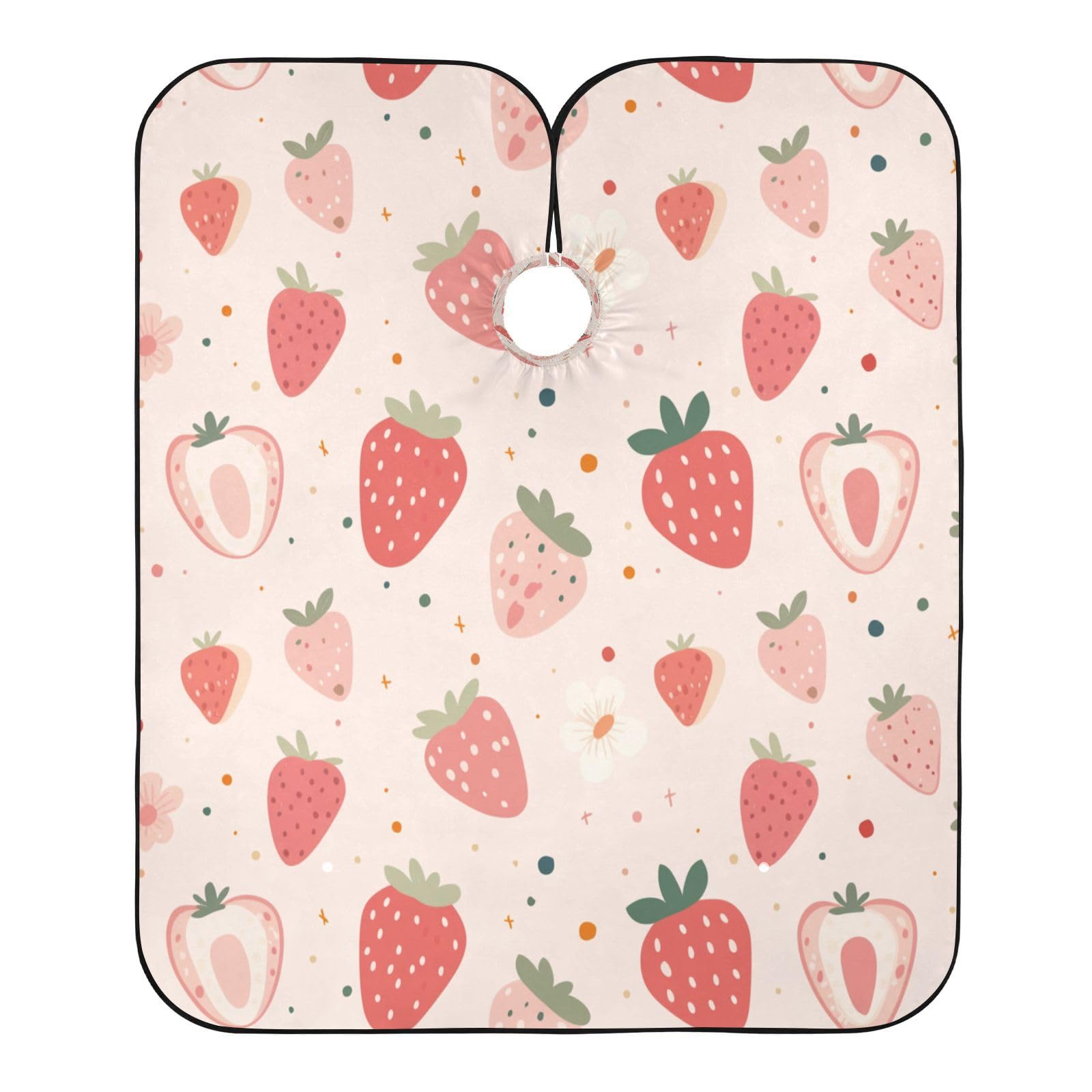 Kigai Strawberry Hair Cutting Cape for Men & Women Waterproof Barber Cape Professional Hairdressing Salon Styling Apron with Adjustable Closure Snap