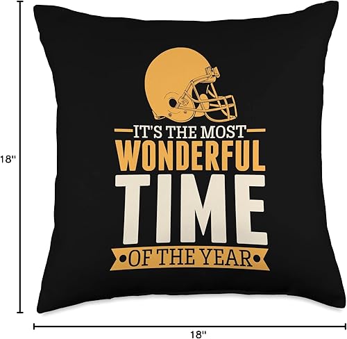 Miniatura 4 de It's The Most Wonderful Time of The Year - Almohada de fútbol para la temporada de fútbol americano, 18 x 18 pulgadas, multicolor