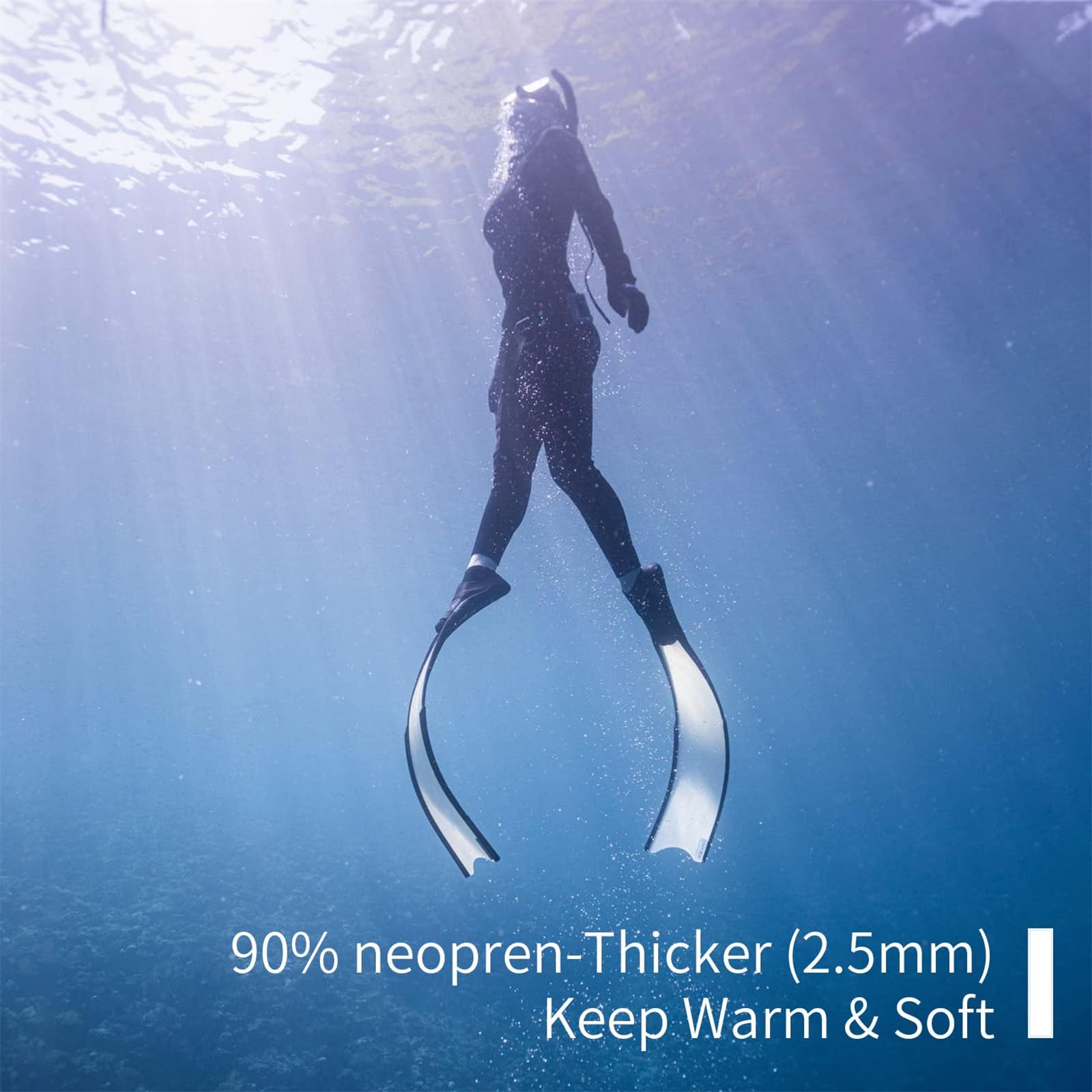 BEIAKE Full Body Wetsuit 3mm Neoprene Keep Warm Front Zipper for Kayaking Water Sports Diving Snorkeling Surfing