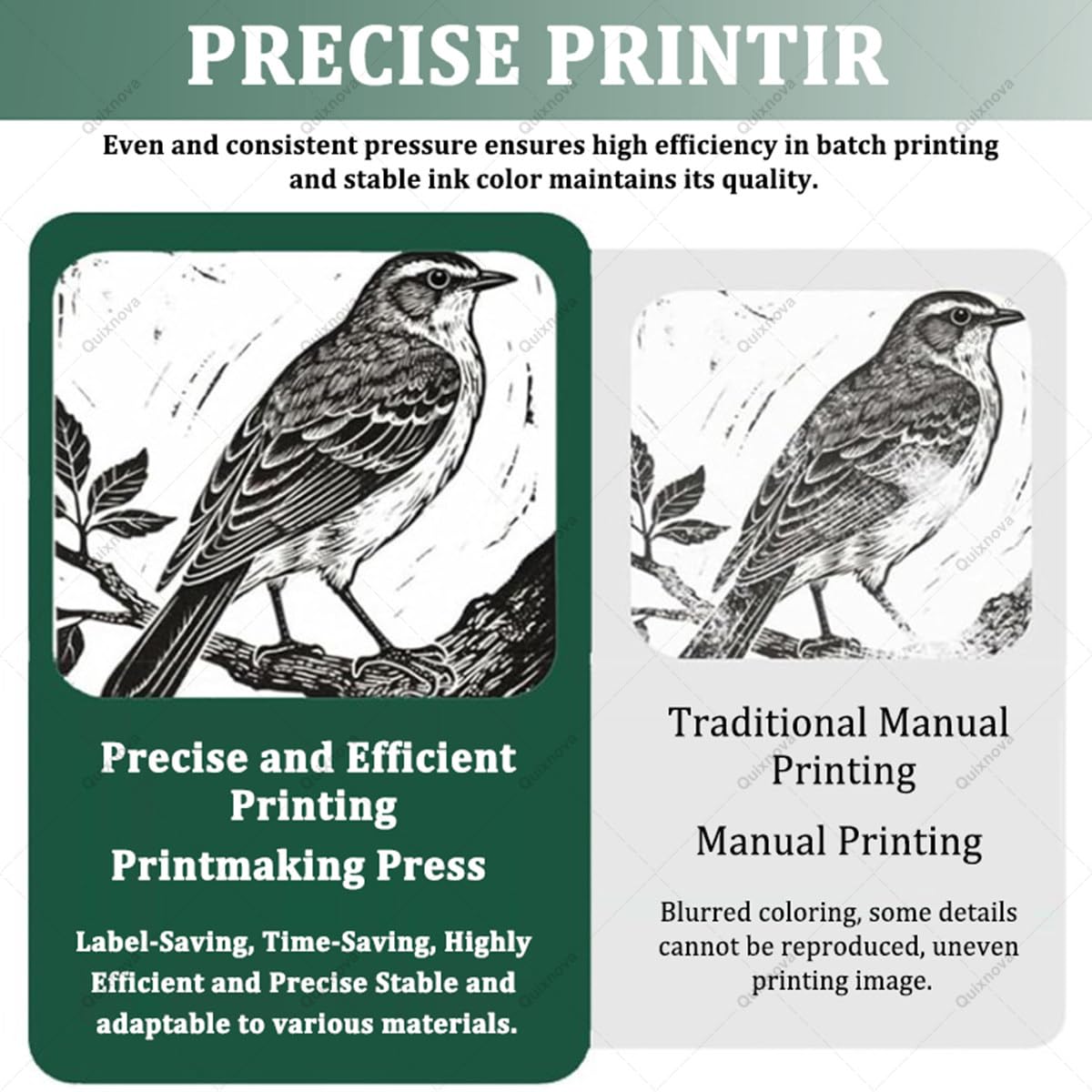 Macchina da stampa manuale, pressa per incisione tipografica, rullo per lastre con altezza regolabile per uso professionale