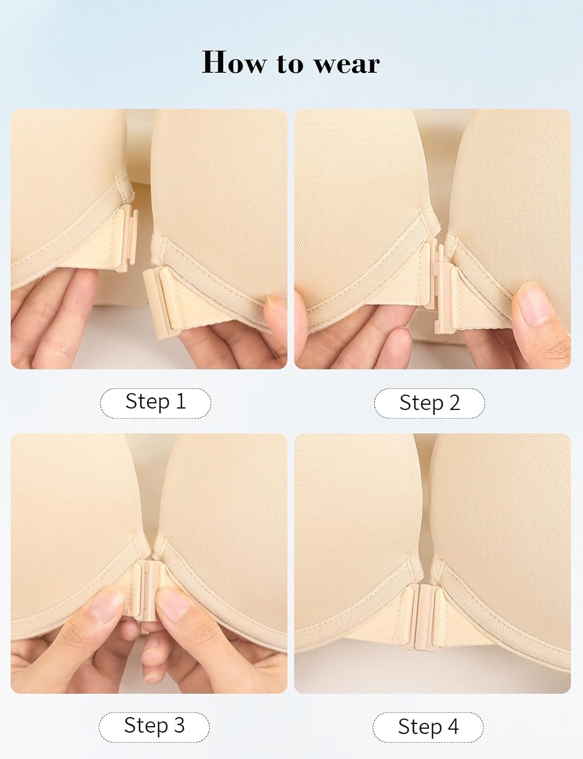 Women's Push Up Racerback Bra Thick Padded Seamless Front Closure Underwire Bra Add Cup Size - Image 7