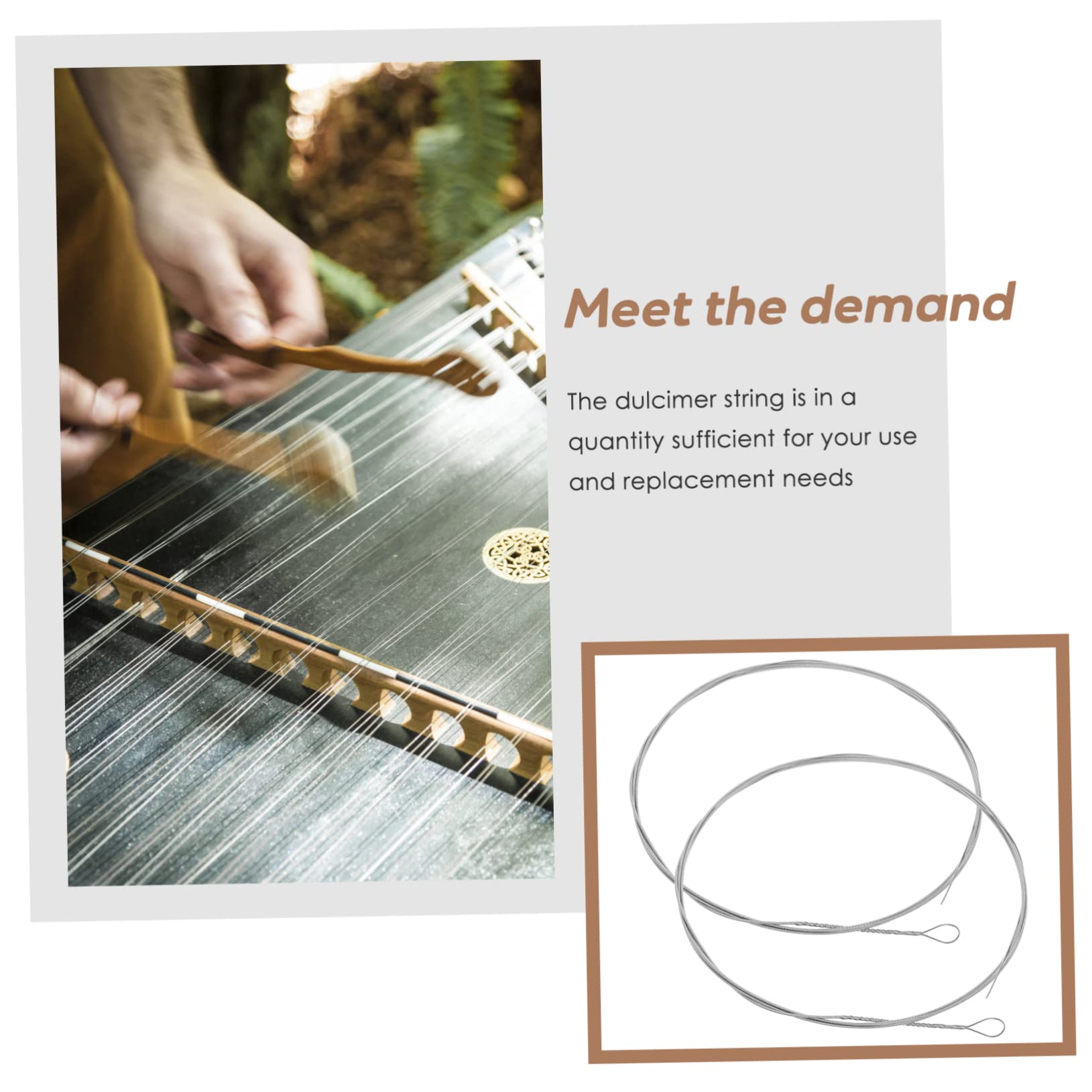 FUNOMOCYA 2pcs Hammered Dulcimer Strings Steel Strings for Dulcimer Replacement for Instrument Players