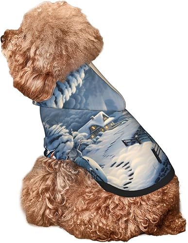 Miniatura 7 de Sudaderas con capucha 3D de muñeco de nieve para mascotas pequeñas, un disfraz acogedor para cachorros con estilo, delicia de cosplay, talla L