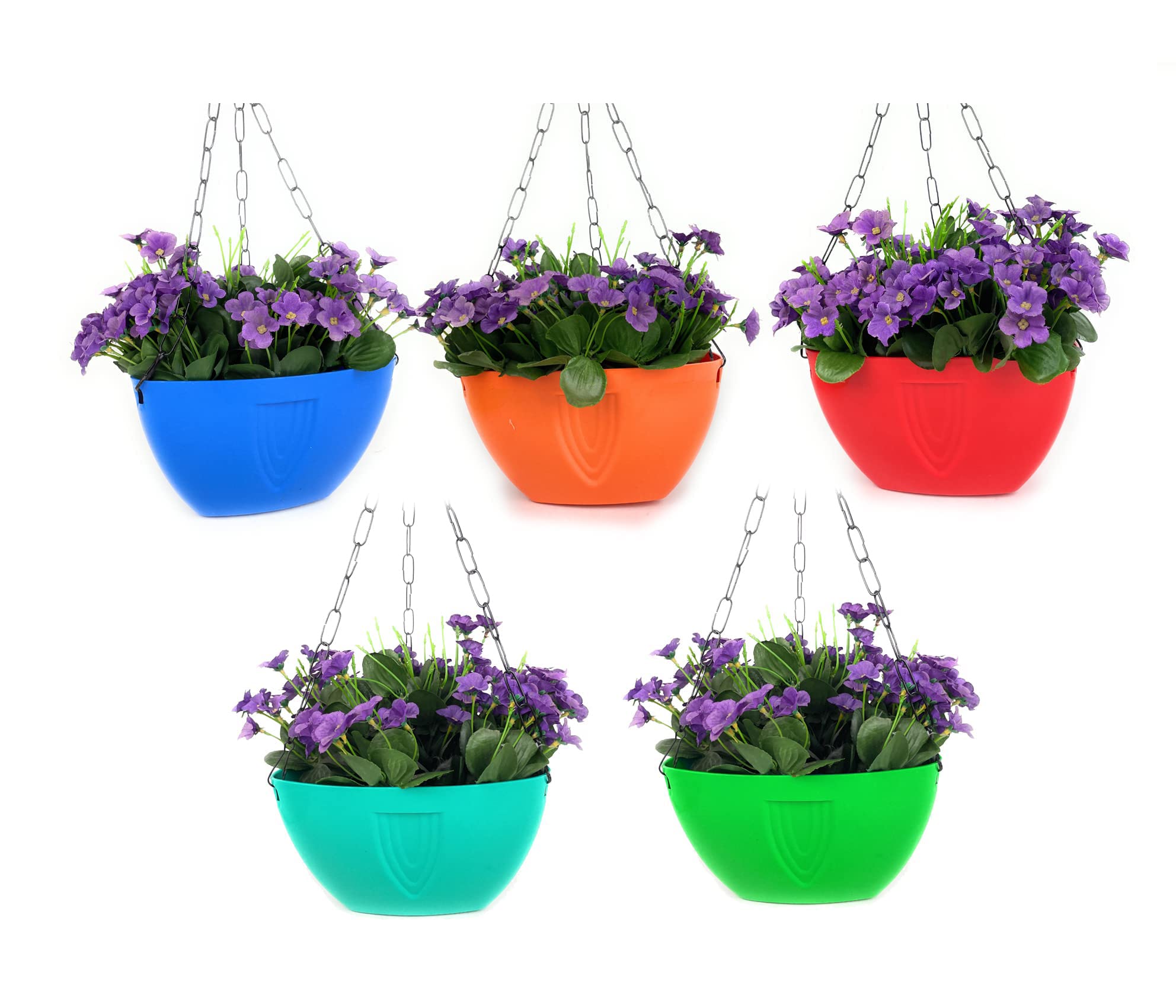 Go Hooked Plastic Hanging Triangle Planter, Multicolor, Pot Diameter -8.5 Inch, Pot Height -5 Inch, Pot Thickness -3 mm, Chain Length -13 inch Approx., 5 Pieces (B09MNCMY16) Amazon Price History, Amazon Price Tracker