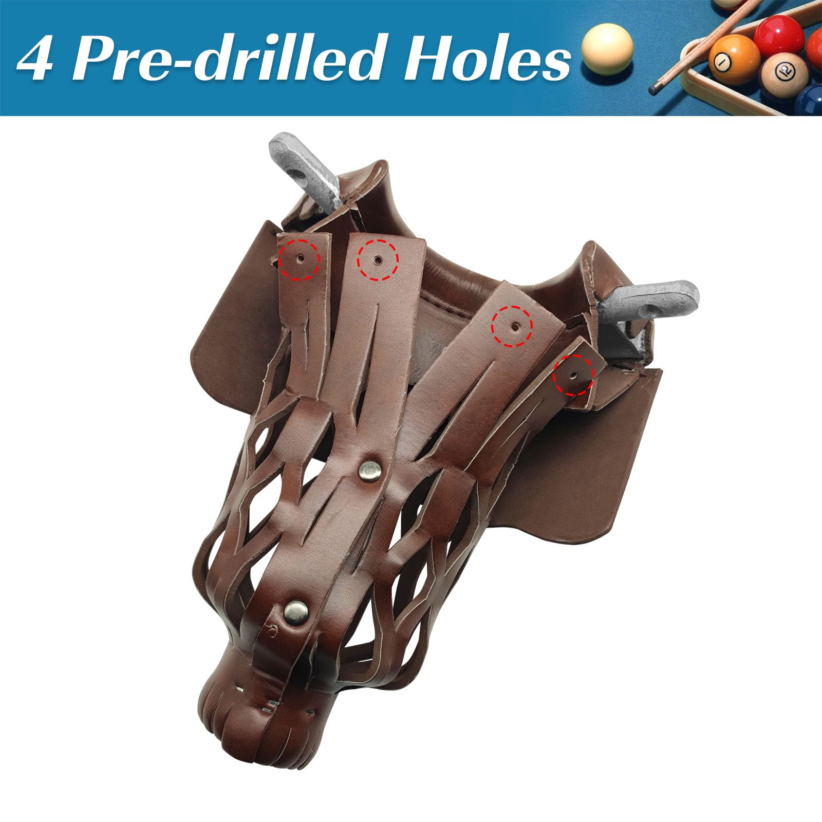 Billardtischtaschen, robustes PU-Leder, 6er-Set, inklusive 4 Ecktaschen und 2 Seitentaschen