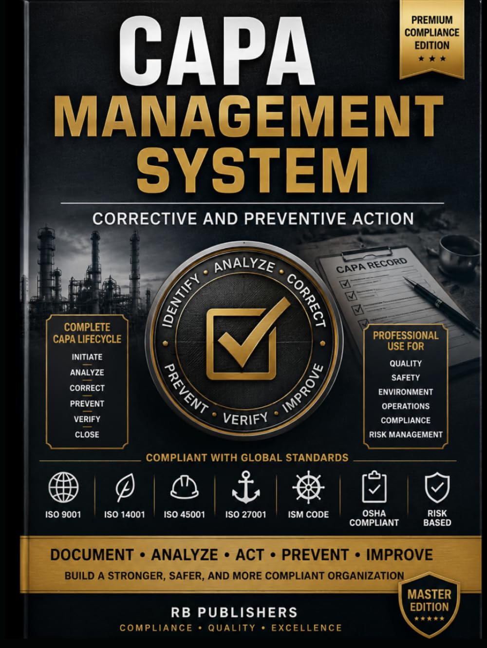 CAPA Management System: The Complete CAPA Lifecycle System for Root Cause Analysis, Corrective Actions, Preventive Controls, Audit Compliance, Verification & Closure Management