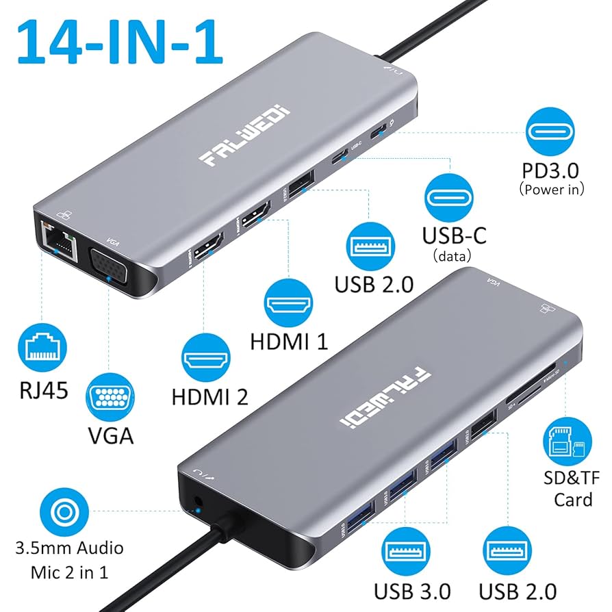 値下げ! 14-In-1 USB Type C Hub for MacBook Amazon.com: USB C Laptop Docking Station, 14 in 1 Type C Hub