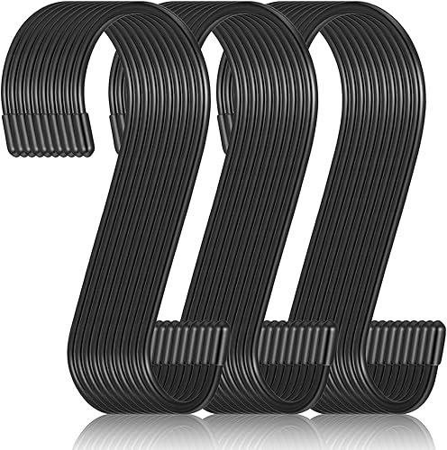 Miniatura 8 de 30 ganchos en S resistentes de 6 pulgadas, con revestimiento de vinilo, ganchos grandes en forma de S, antideslizantes, ganchos en forma de S de