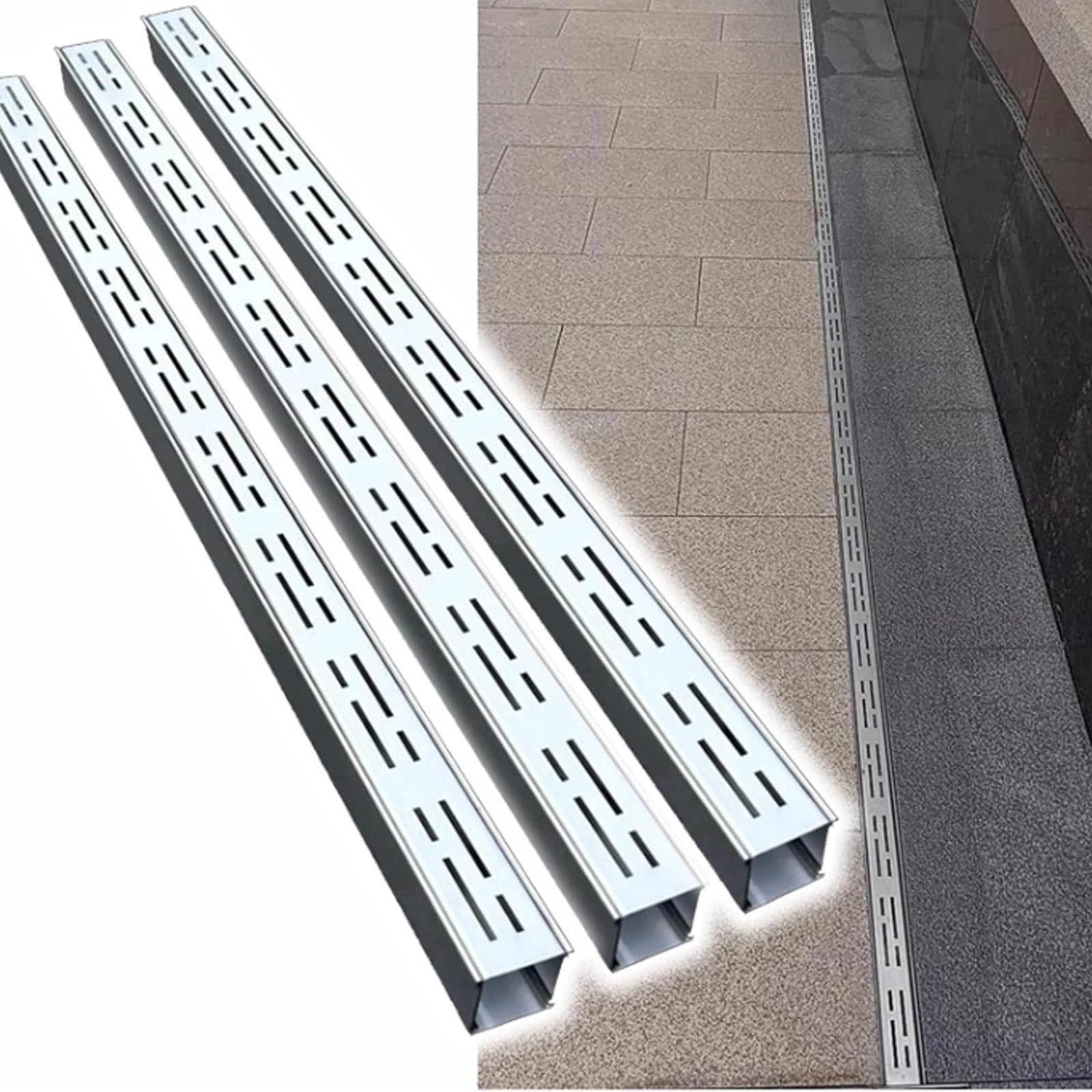 Drainage de tranchée en acier inoxydable contre les stagnations d'eau sur allées et patios