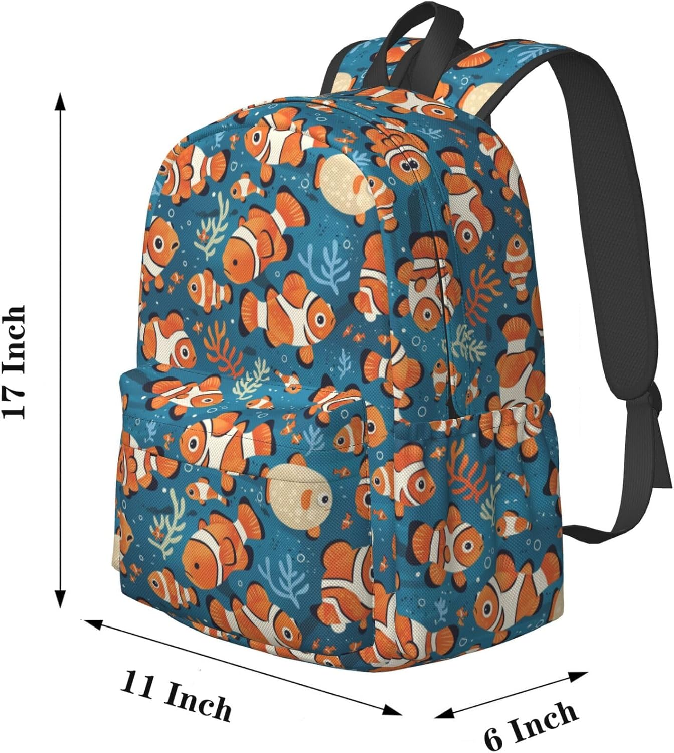 17 Inch Backpack Tropical Fish Clownfishes Cute Red Panda Laptop Backpack Shoulder Bag School Bookbag Casual Daypack