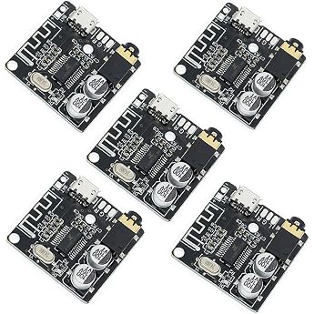 Hailege 5pcs MVHM-314 MP3 Lossless Decoder Board Bluetooth 5.0 Audio Bluetooth Receiver Board Wireless Stereo Music Decoding Module Micro USB