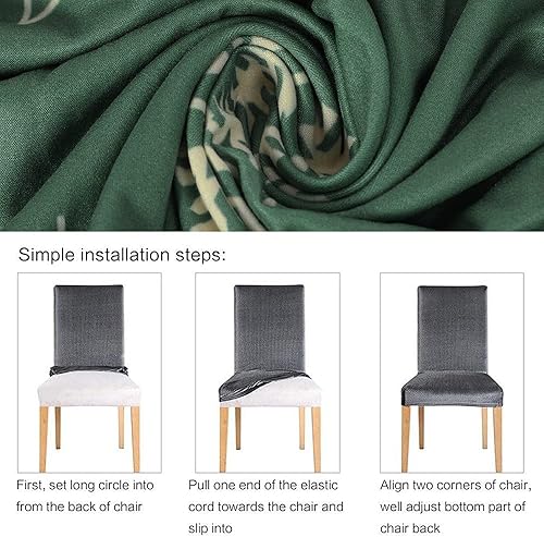 Miniatura 4 de NIBESSER Juego de 6 fundas navideñas para sillas de comedor, fundas elásticas para sillas de Navidad, lavables, para hotel, banquetes, Navidad y