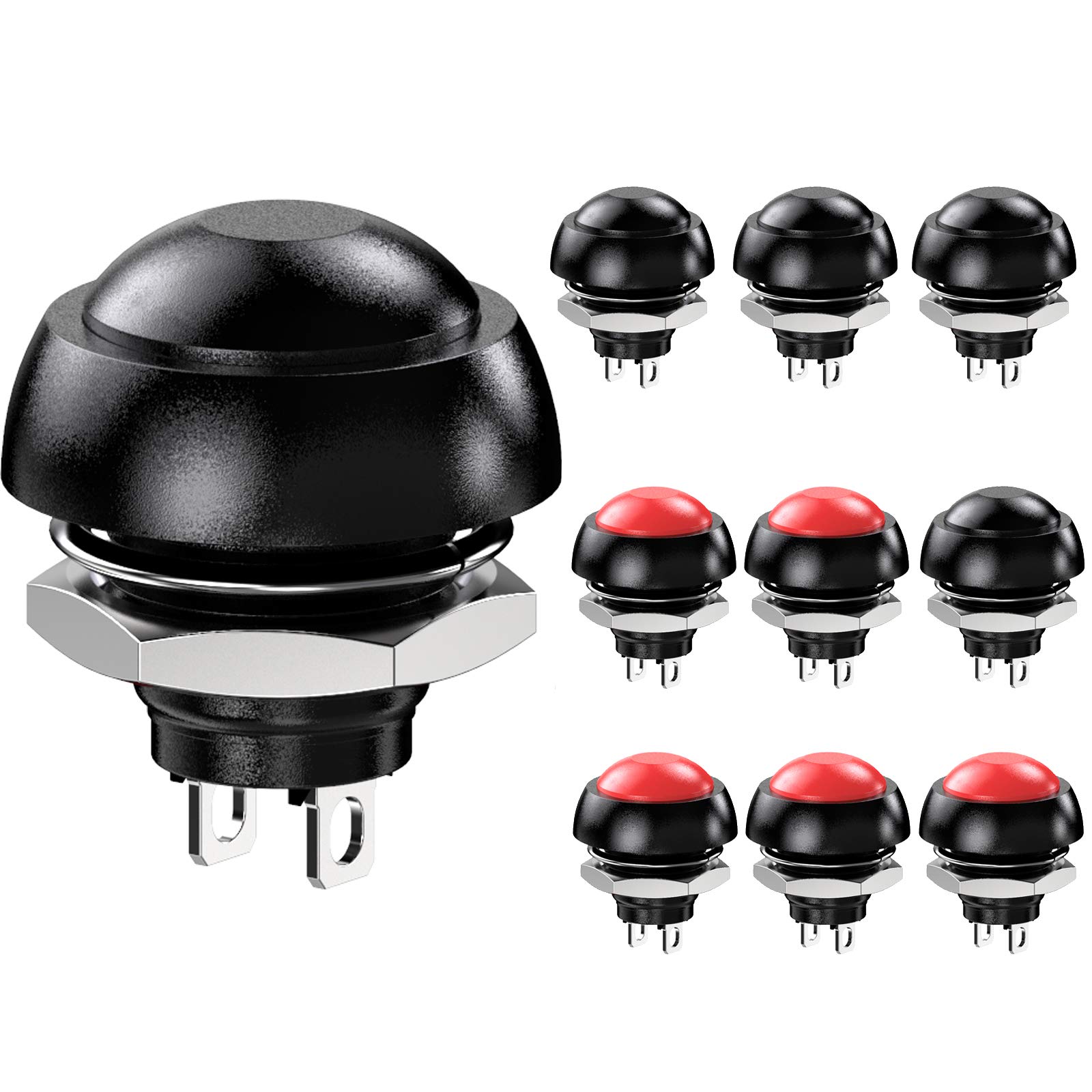 DIYhz Waterproof Momentary Push Button Switch 12MM Normal Open(NO