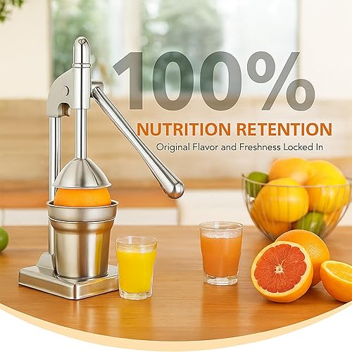 Miniatura 2 de Exprimidor de hierro fundido eficaz, exprimidor manual resistente de hierro fundido, exprimidor de limón de acero inoxidable para el hogar y la