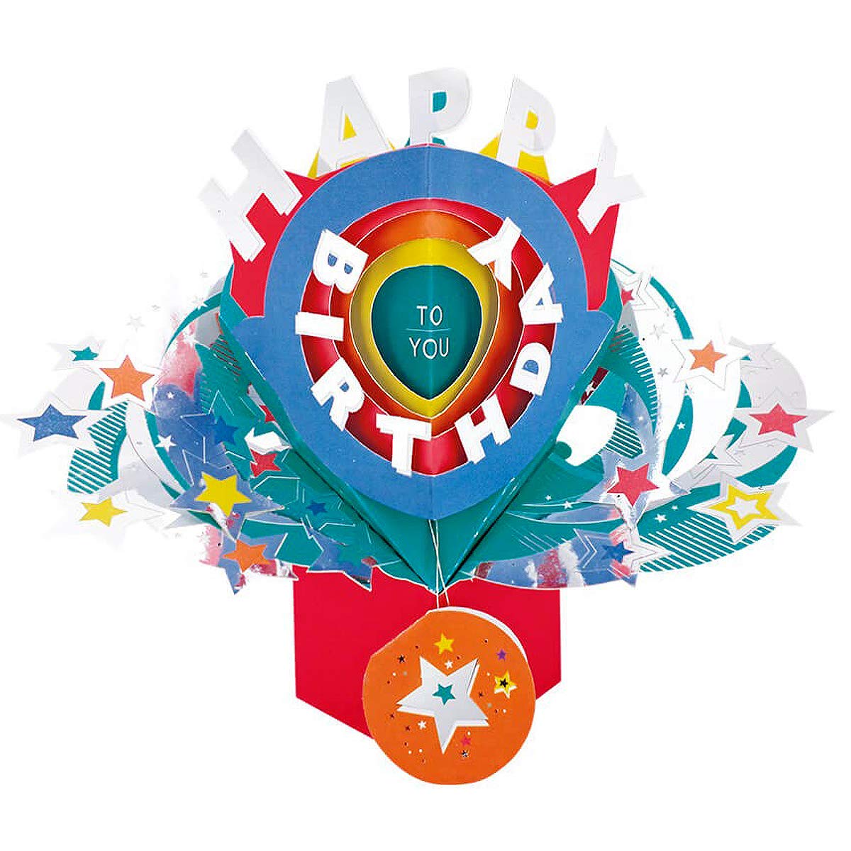 Happy Birthday Stars Pop-Up Greeting Card Second Nature 3D Pop Up Cards