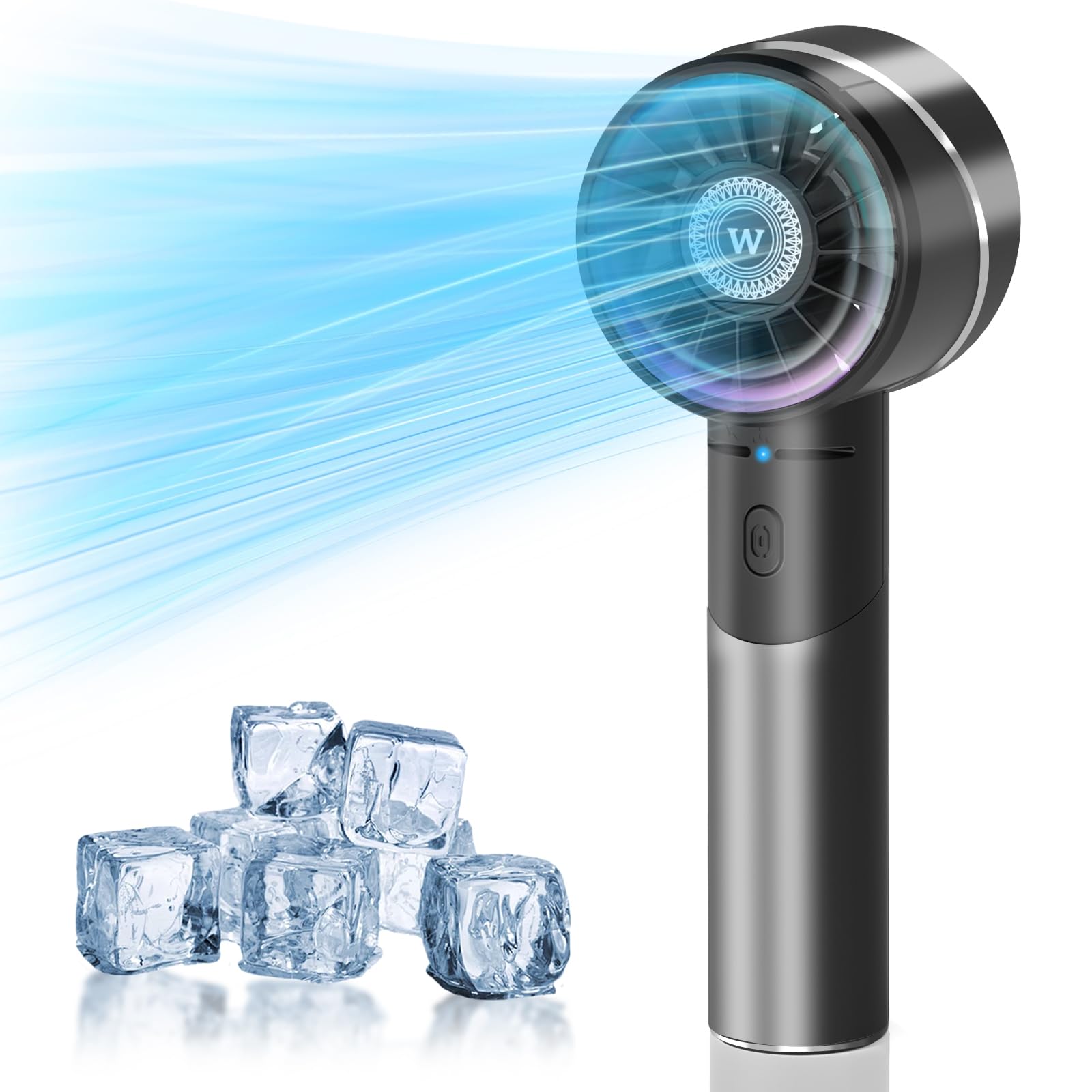 Wrischan Mini Portable Fan with Space Aluminum Body, 4 Speeds