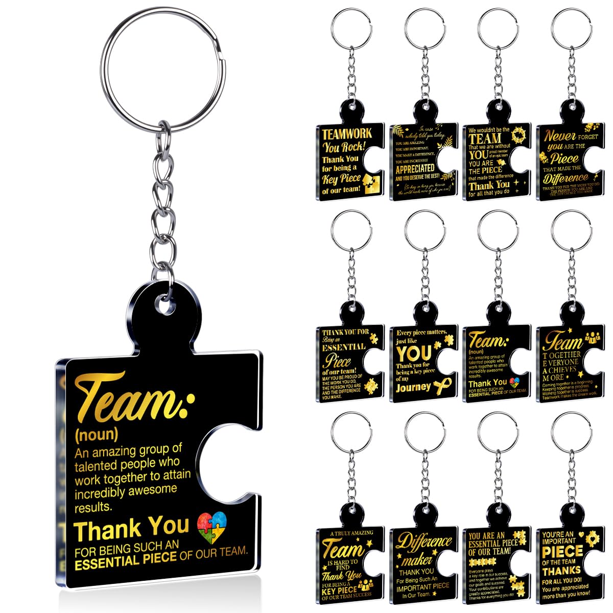 Team Appreciation Gifts Bulk Thank You Keychains for Coworkers