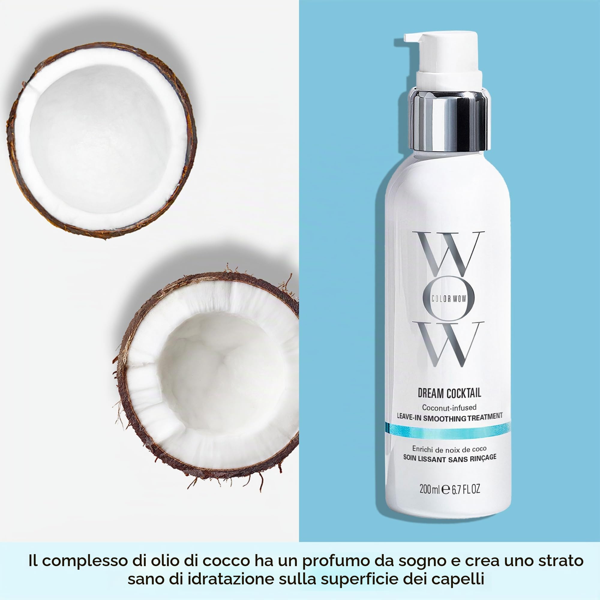 COLOR WOW Dream Cocktail Coconut Infused | Trattamento Leave-In per Capelli Secchi e Danneggiati | 200 ml