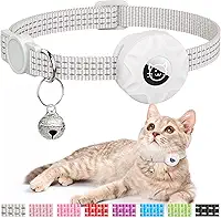 Coleira para gatos Apple AirTag, coleira rastreadora GPS com recurso de separação, leve e refletiva, adequada para gatos, gatinhos e filhotes (branca)