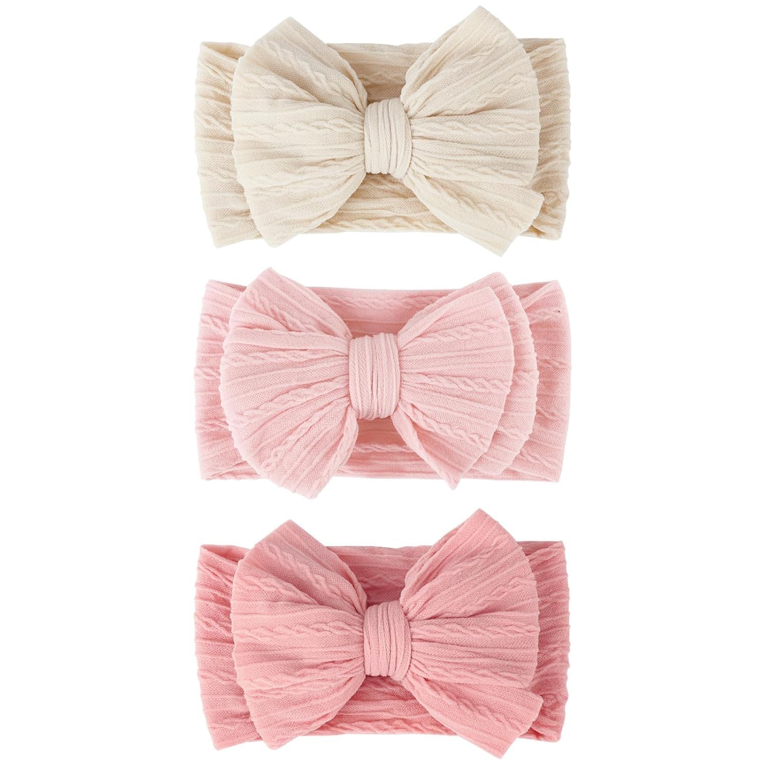 3Pcs Baby Headbands for Girls 0-24 Months, Soft Stretch Nylon Hair Bands, Cute Flower Headband Set, Non-Slip No Hair Pull, Newborn Infant Toddler Hair Accessories-image-29