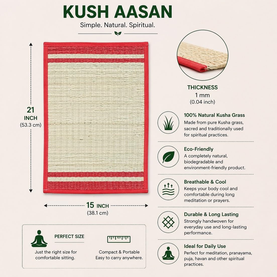Kusha Grass Mat - Pooja Aasan for Meditation -2 Kusha Grass Mat - Pooja Aasan for Meditation -2