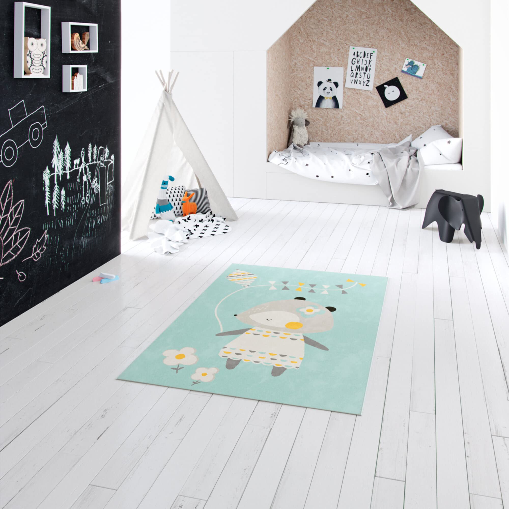 Alfombra de osito para habitación infantil y zona de juegos escolares