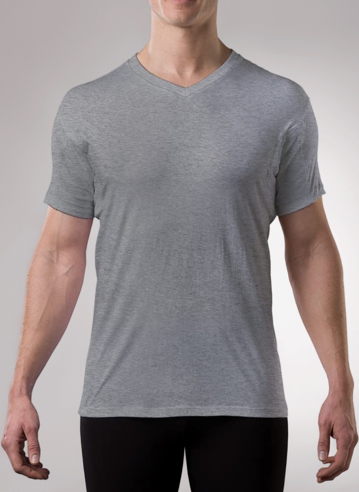 The Thompson Tee Men's Sweatproof Undershirt | Cotton V Neck | Original Fit | with Sweat Pads