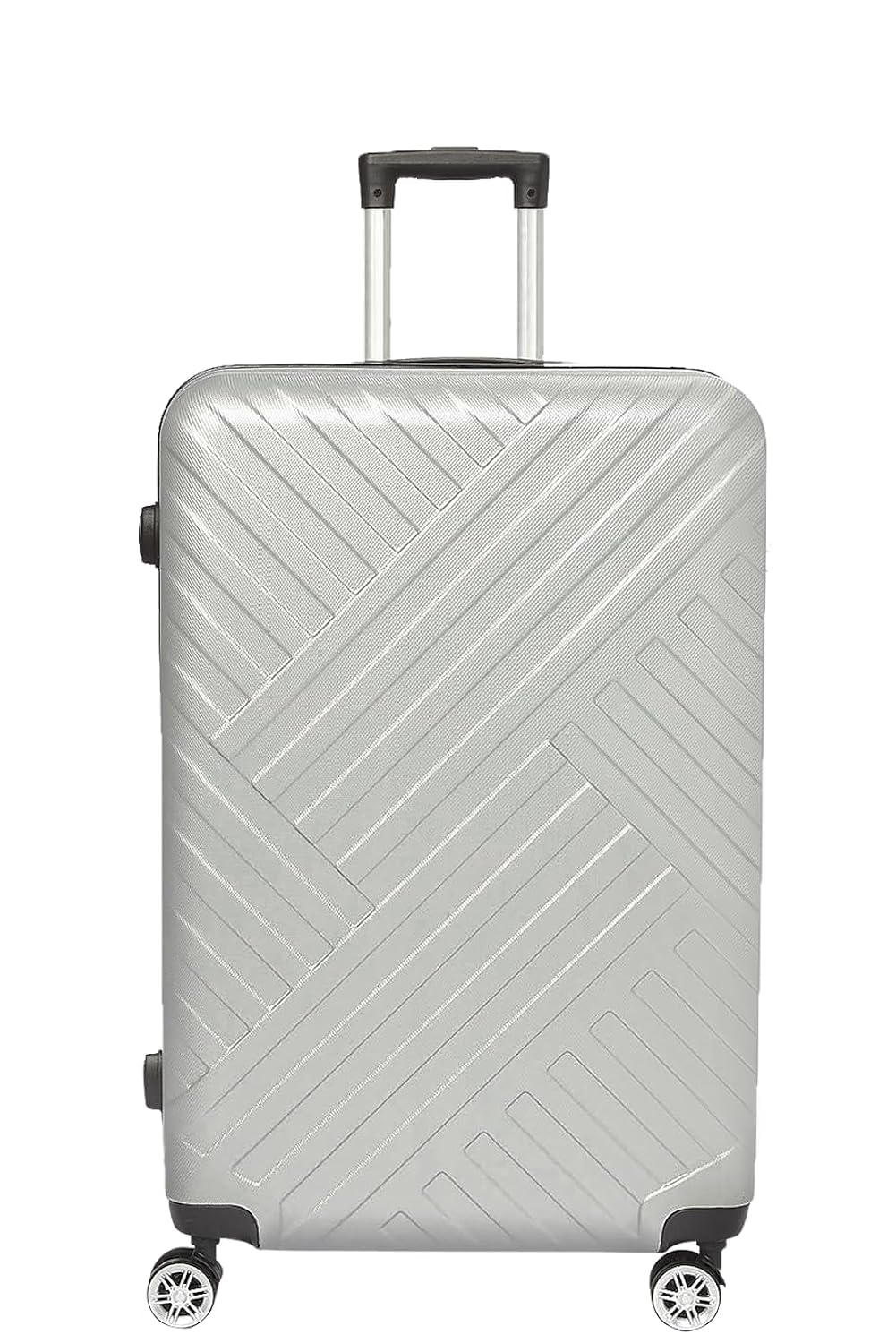 Lightweight Carry On Durable Luggage for 7kg Spinner ABS Material with 4 Spinner Wheels (20 Inch (51 cm), Silver)