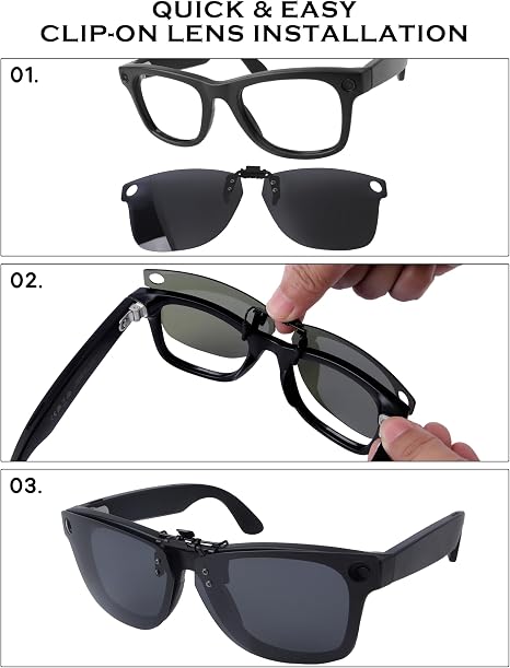 Amazon | MYCOURAG 偏光フリップアップレンズ Ray-Ban Meta Wayfarer