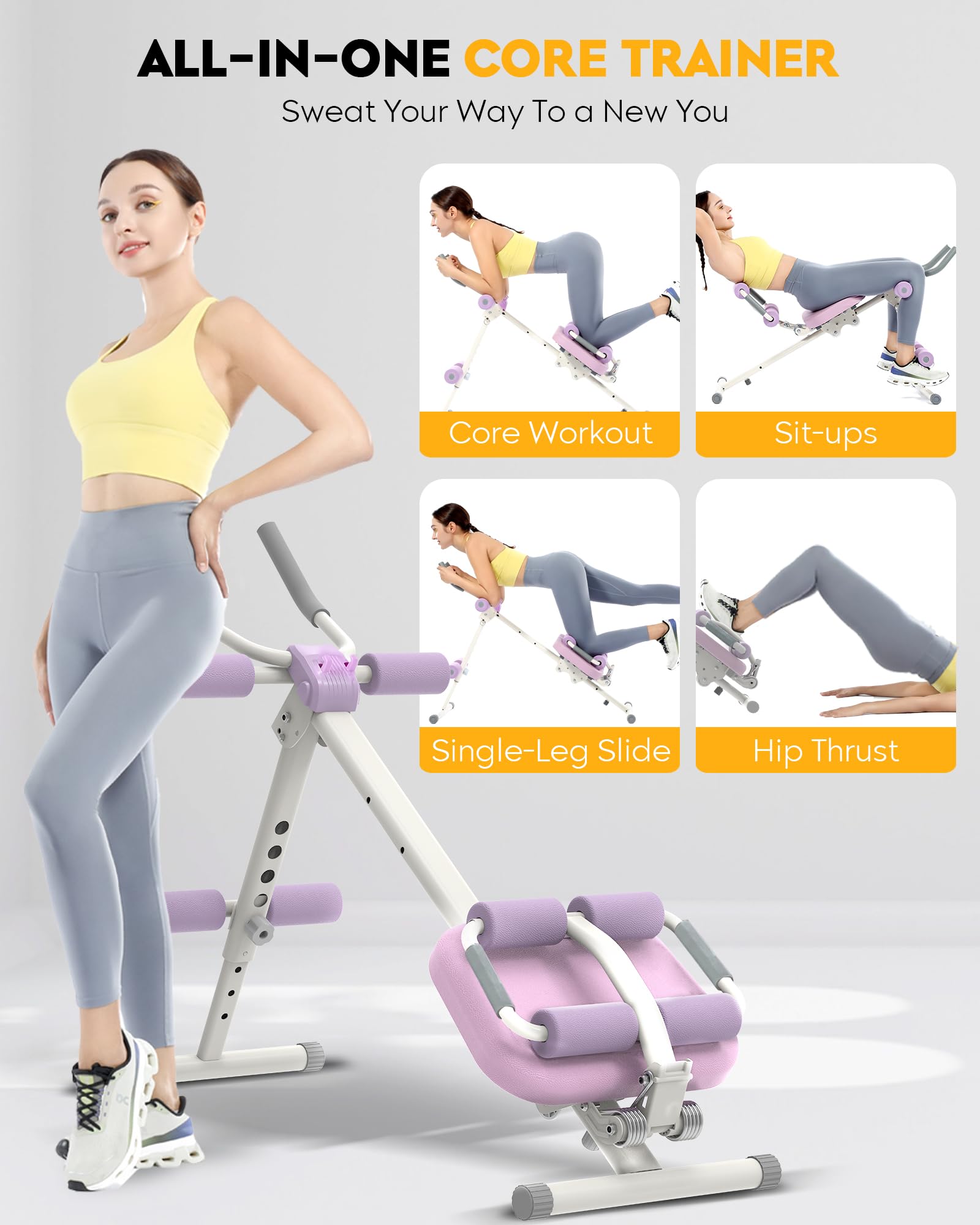 GuuG Bauchmuskeltrainer Bauchtrainer Lila