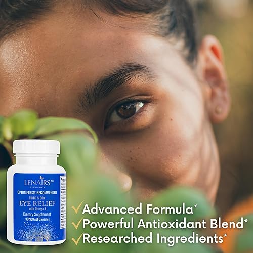 Miniatura 6 de Softgels - Alivio de ojos cansados y secos con Omega 3, EPA y DHA, arándano, luteína, astaxantina, nutrientes esenciales para la salud ocular, para