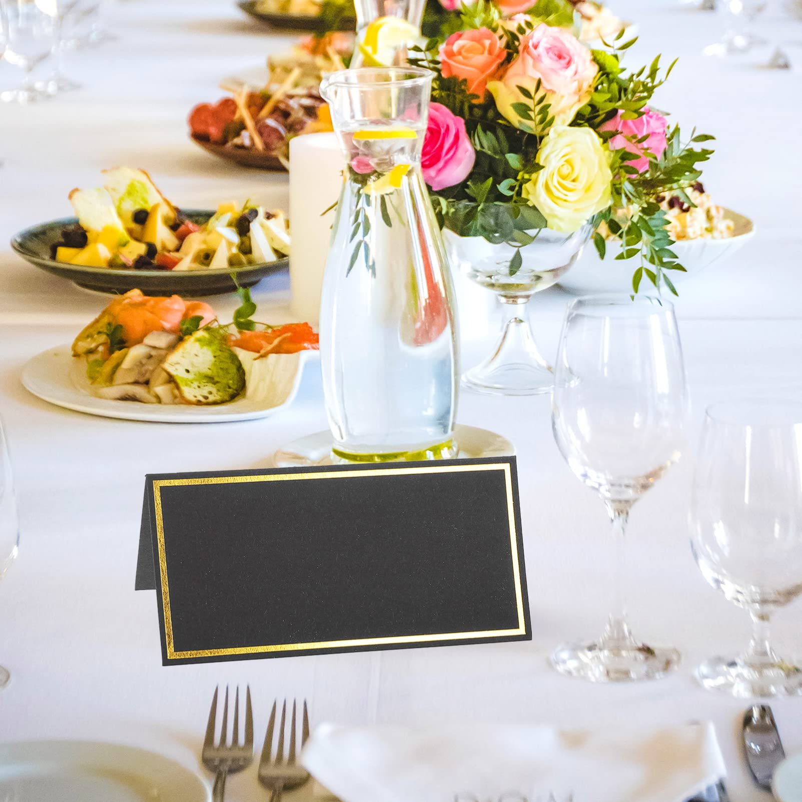 Operitacx 150stücke Blanko Platzkarten Mit Goldprägung Für Hochzeiten Und Bankette Elegante Tischkarten Für Namensschilder Und Tischdekoration Für Feiern Und Veranstaltungen