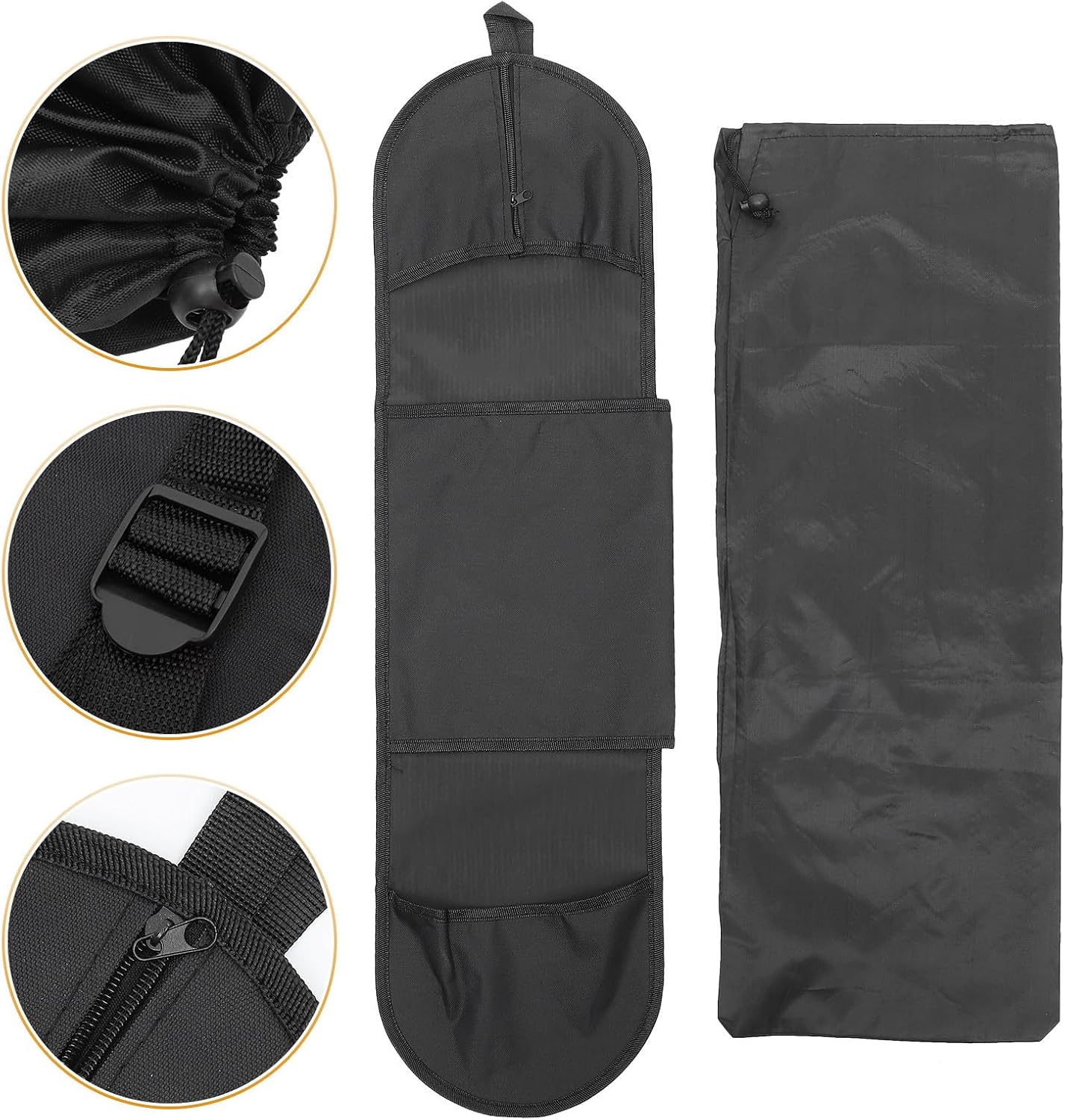 Cabilock Skateboard Storage Bag with Wheels Portable Double Tilt Skateboard Shoulder Sling Bag Thickened 80cm and 60cm Sliding Plate Carrying Case for Scooter