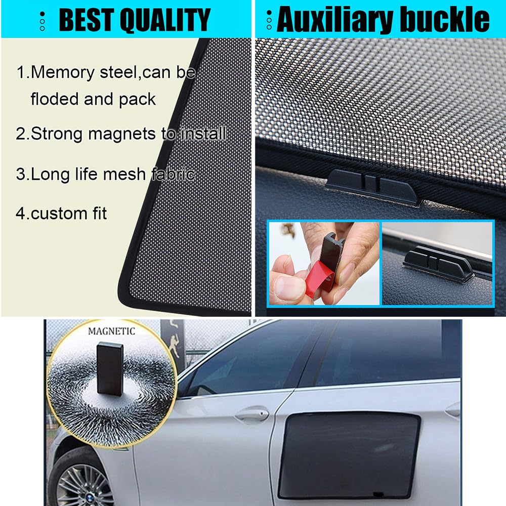 Tendine Parasole Auto Magnetico per B.M.W X1 F48 2015-2022, Parasole per Finestrino Laterale e Finestrini Posteriori Vetri, Blocca Raggi UV Protezione, Privacy Tenda Finestra
