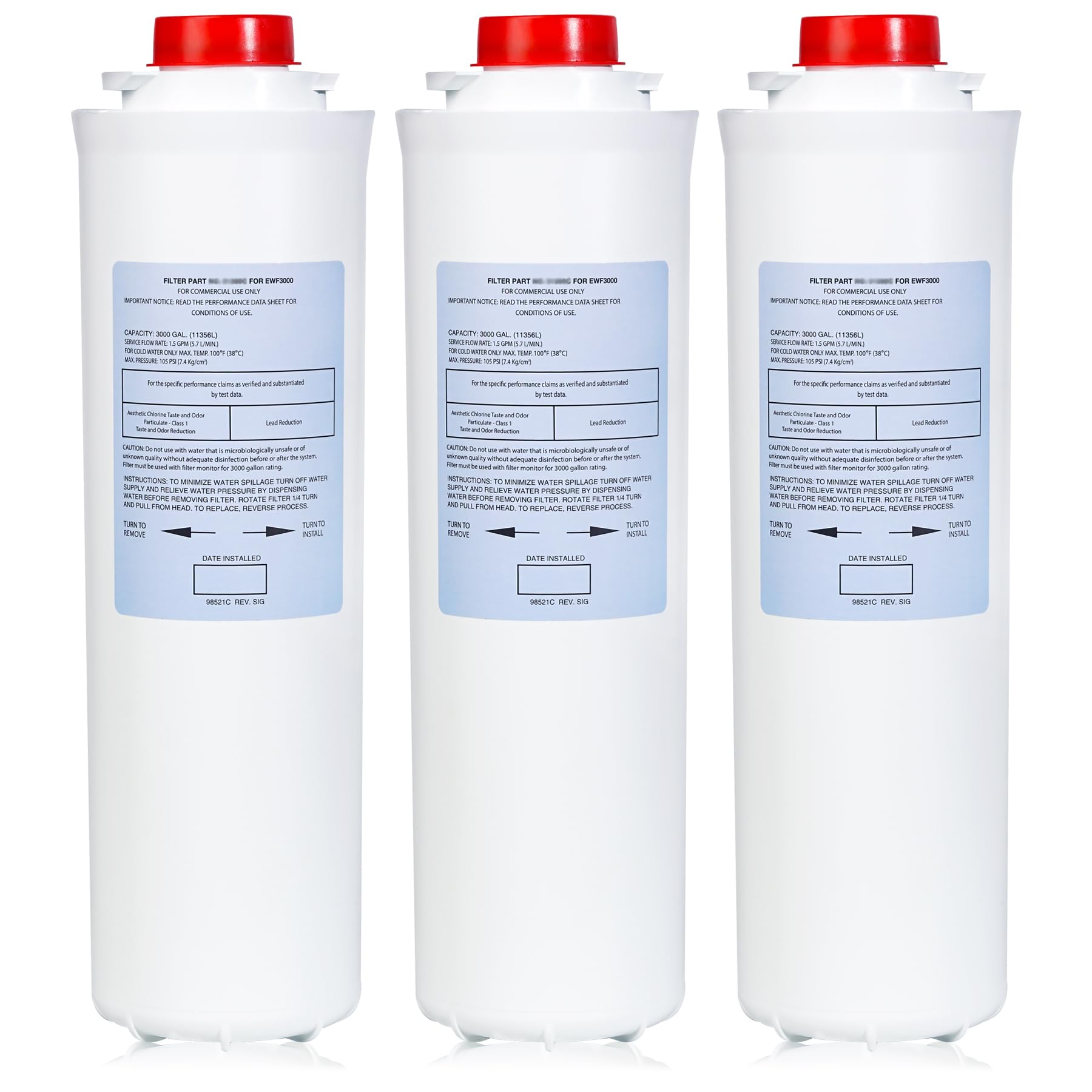 51300C, Replacement for Elkay 51300C, Replacement 55898C Filters, Replacement Bottle Stations Compatible with Ezh2o Filter ERF750, 55898C, EWF3000 (No Chip 3-Pack)