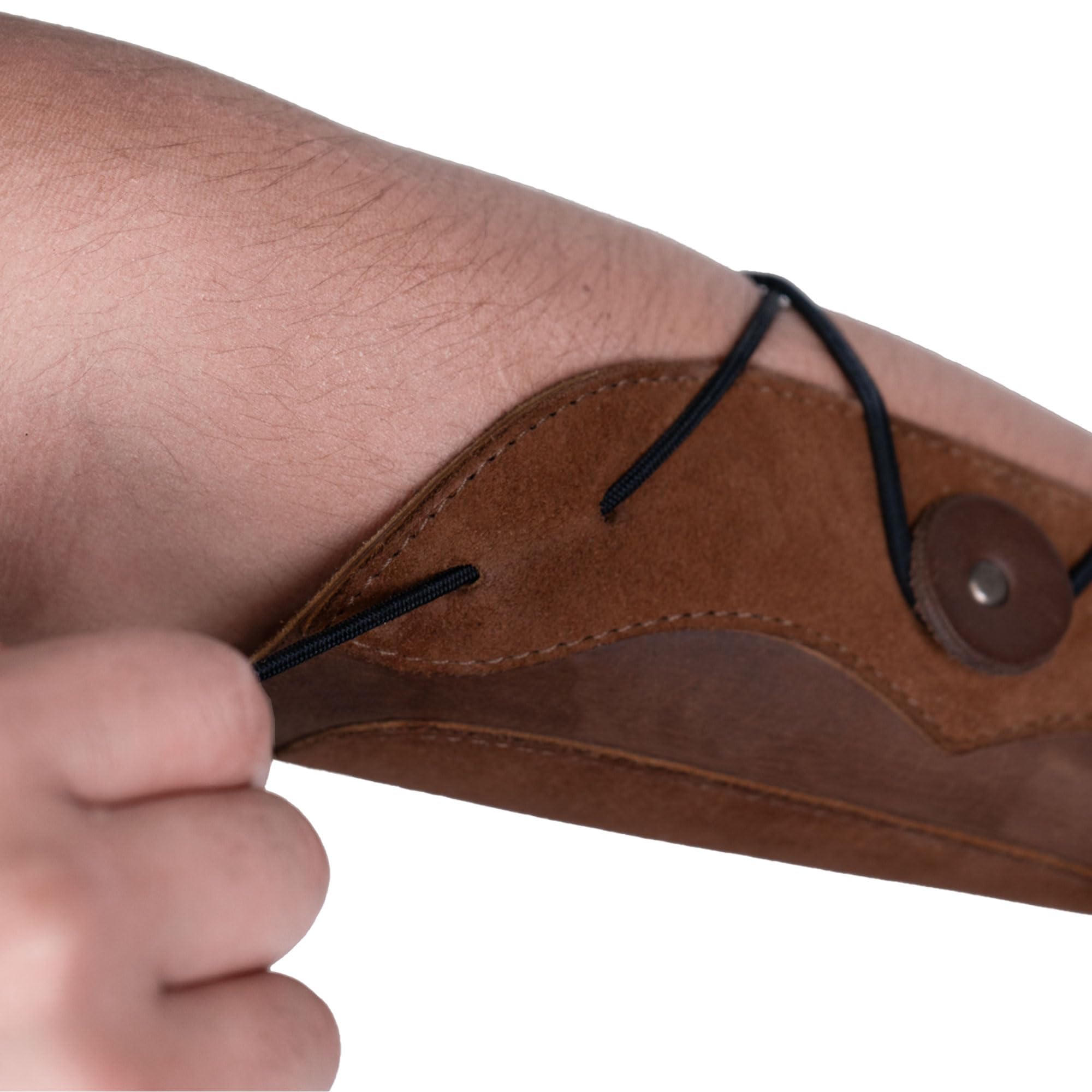 Bogenschießen Armschienen mit Gummizug, Unterarmschutz für Bogenschießübung, Armband, Handgelenkschutz, Cosplay, verstellbare Schnallenriemen, Vollnarbenleder, handgefertigt, Bourbon