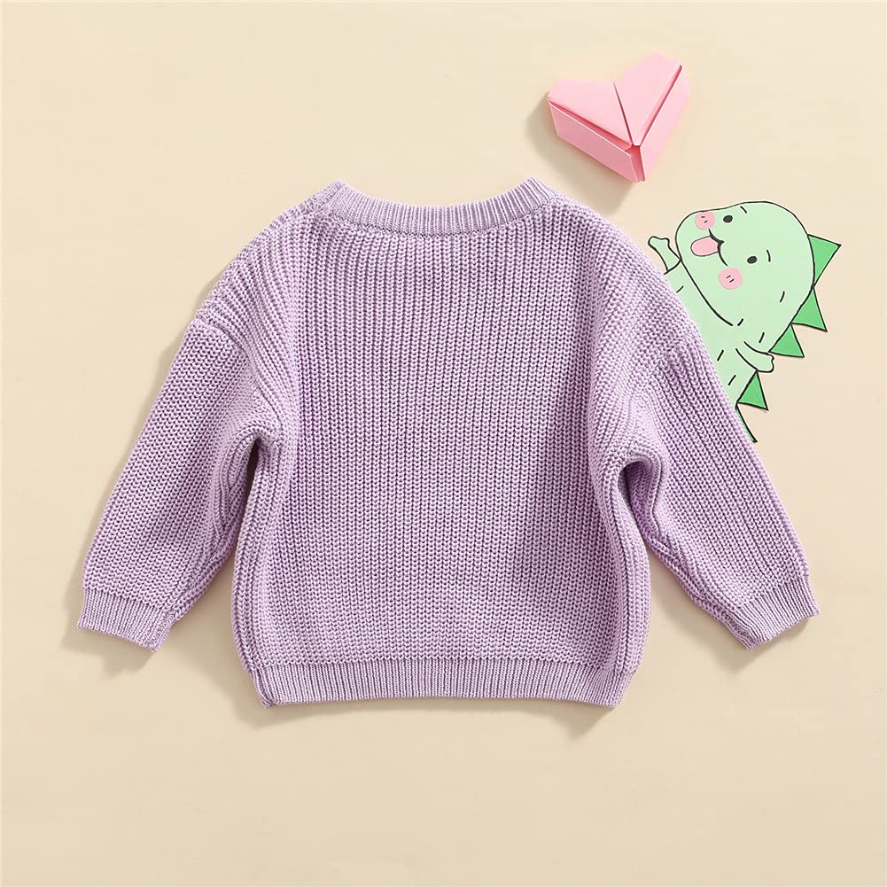 Afunbaby Suéter de punto para bebé niña y niño, sudadera cálida con cuello redondo y manga larga para bebés y niños pequeños