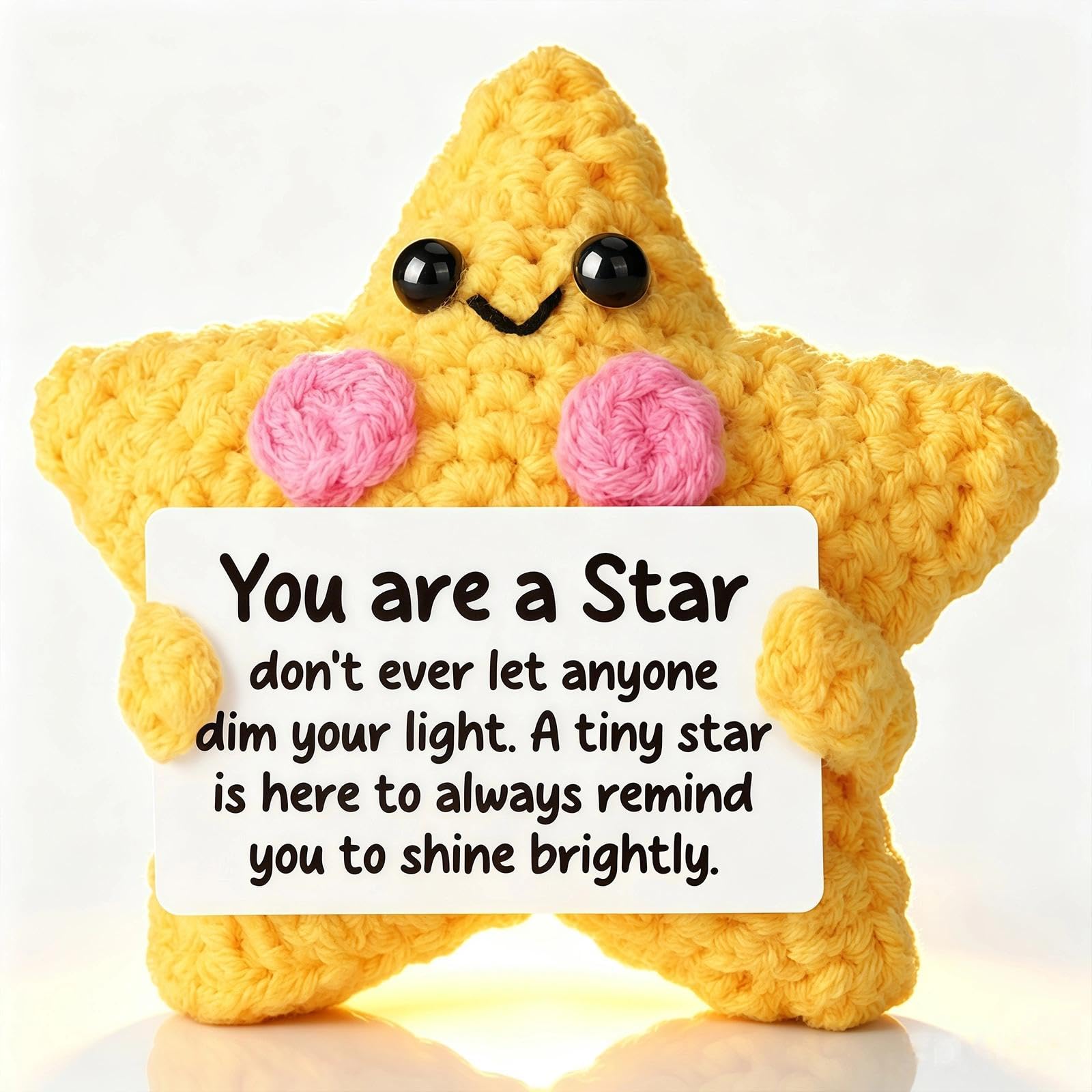 Sister Gifts, Handmade Crochet Star for Sister, Emotional Support Gift, Positive Crochet Animal, Birthday, Christmas, Graduation, Valentine's, New Year