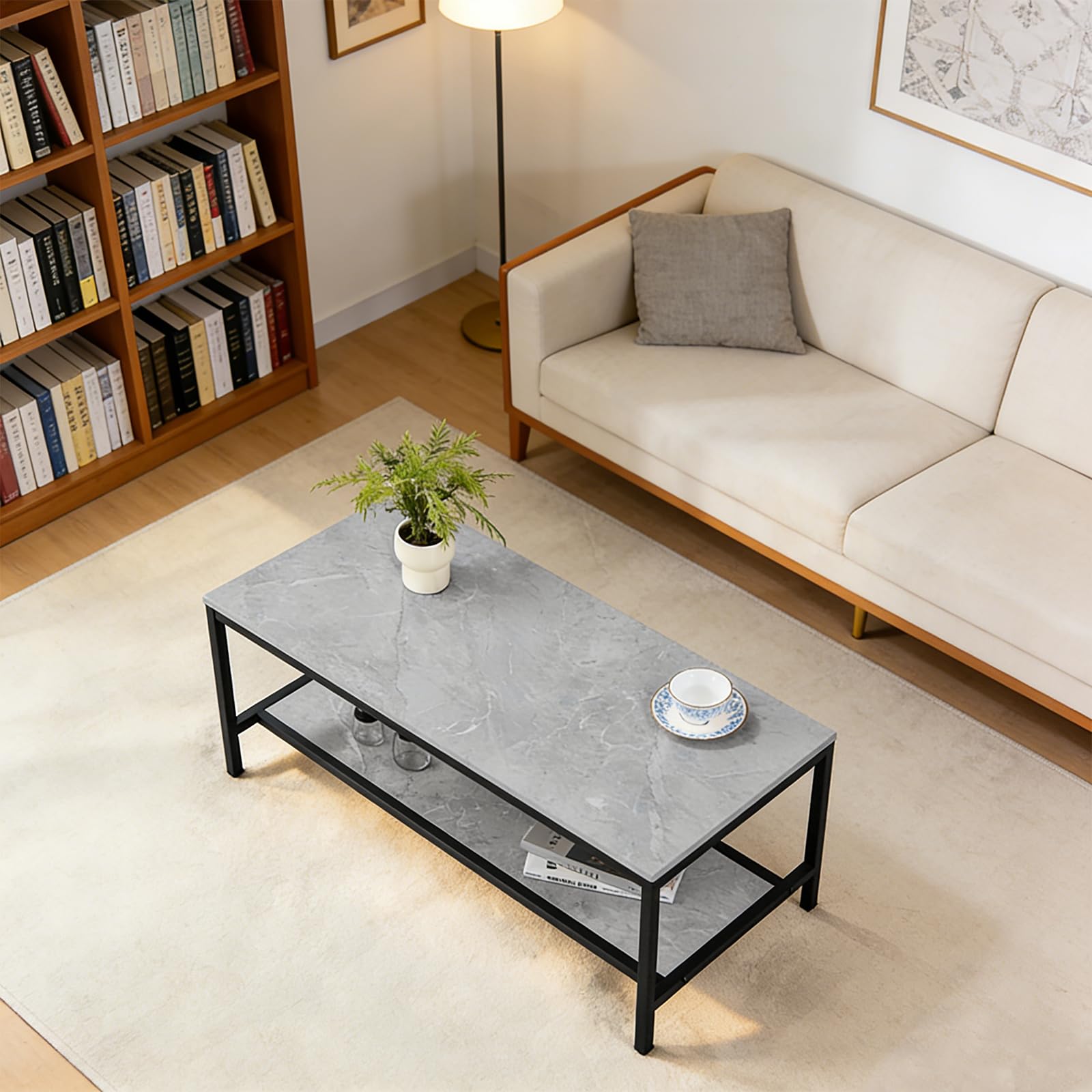 Amazon.co.jp: ローテーブル テーブル 一人暮らし 大理石風天板