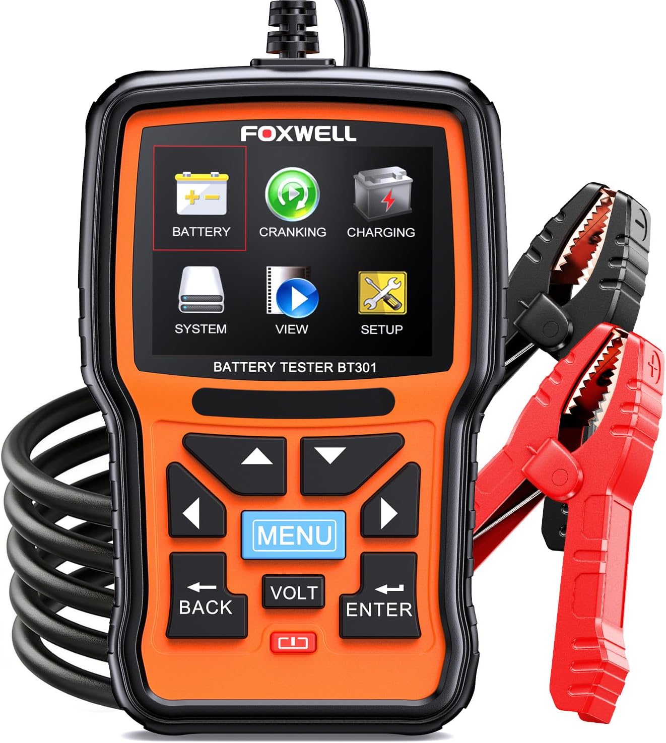 Car Battery Tester 12V, FOXWELL BT301 Battery Load Tester 100-2000CCA Automotive Battery Tester Digital Alternator Starter Tester Cranking Charging Tester for Car Marine Truck SUV ATV (Upgraded BT100)