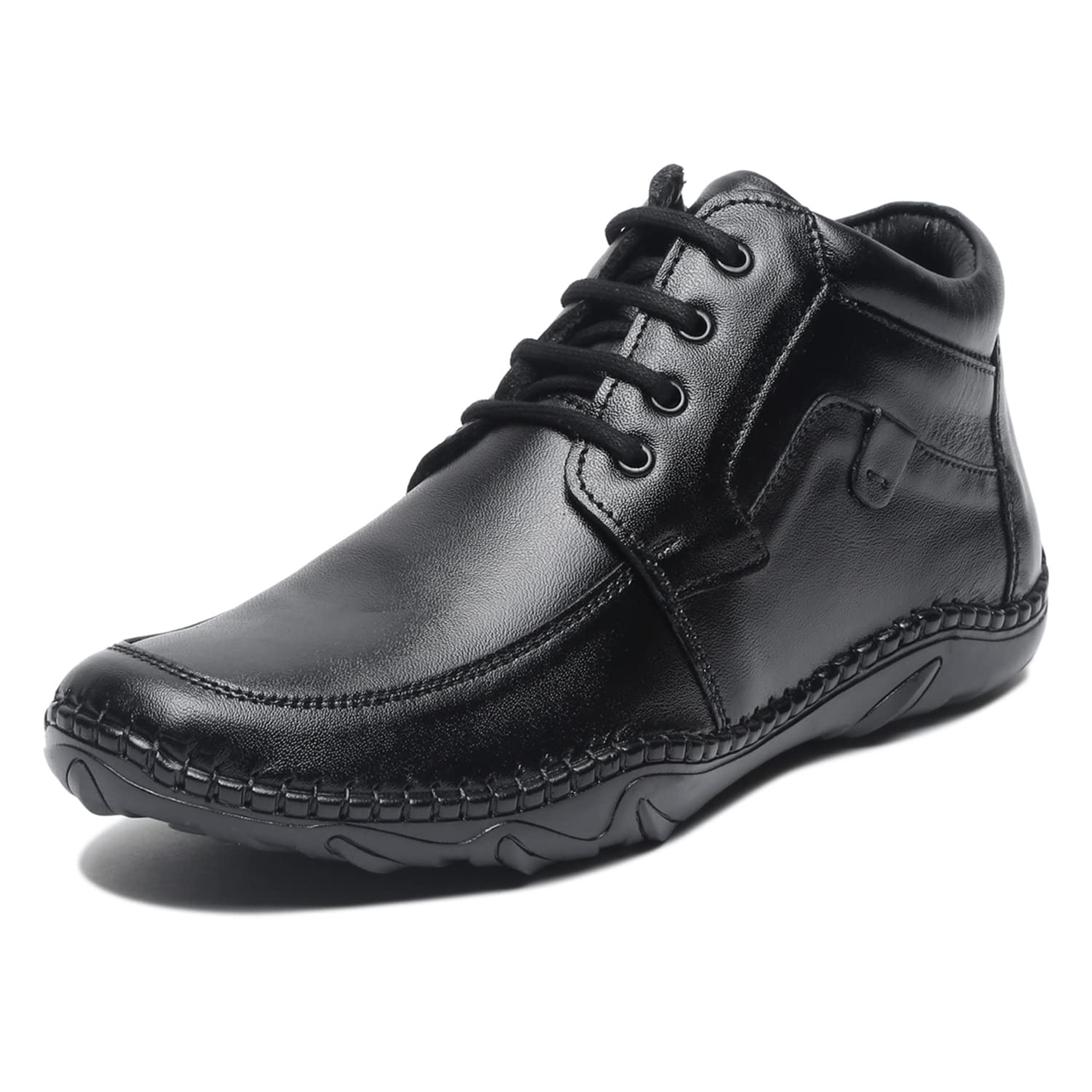 MUTAQINOTI Mens Midnight Black Genuine Leather Boot With Laces Air Light Cushioned Handcrafted Formal Laceup Chuka Boots for Men Officewear (Size-6 UK) (AXCKJB) (B0BLV82MTX) Amazon Price History, Amazon Price Tracker