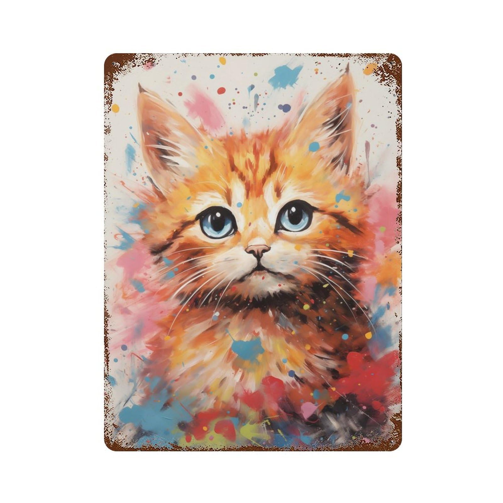 Kitty No2 Decorative Tin Sign 15.7"x11.8", Ideal for Basement, Hobby Room And Garage Decor