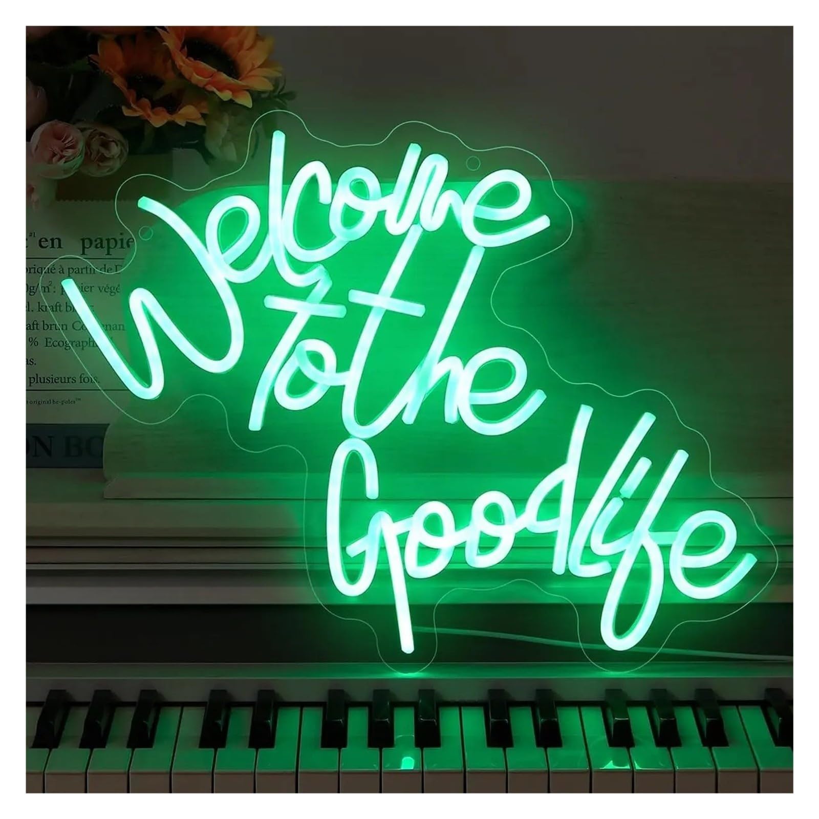 Decoración Lámparas Bienvenido Al Letrero De Neón Good Life
