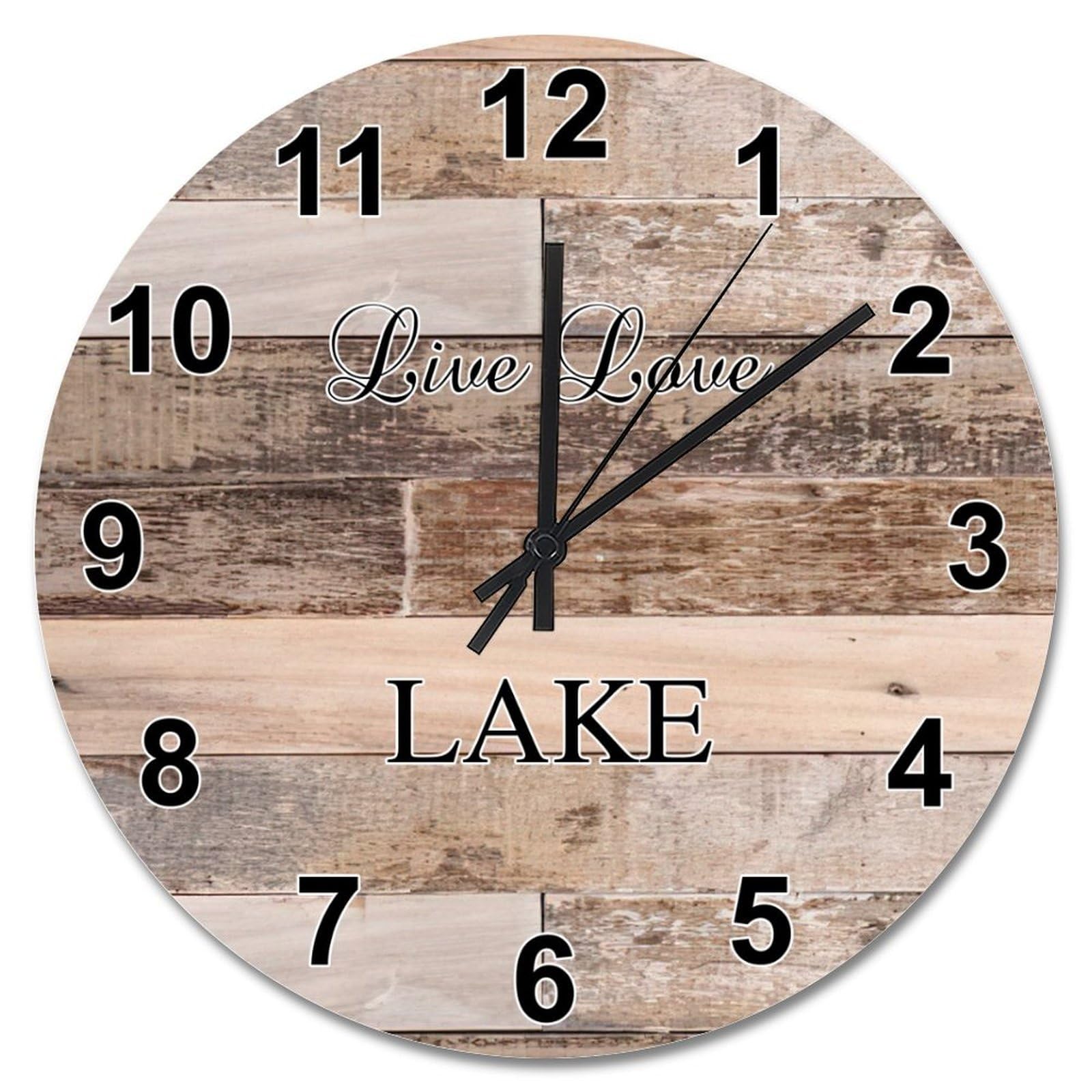 Horloge murale en bois vieilli 38 cm décor côtière et campagne